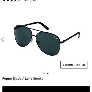 Quay Australia VIVIENNE black aviator sunglasses